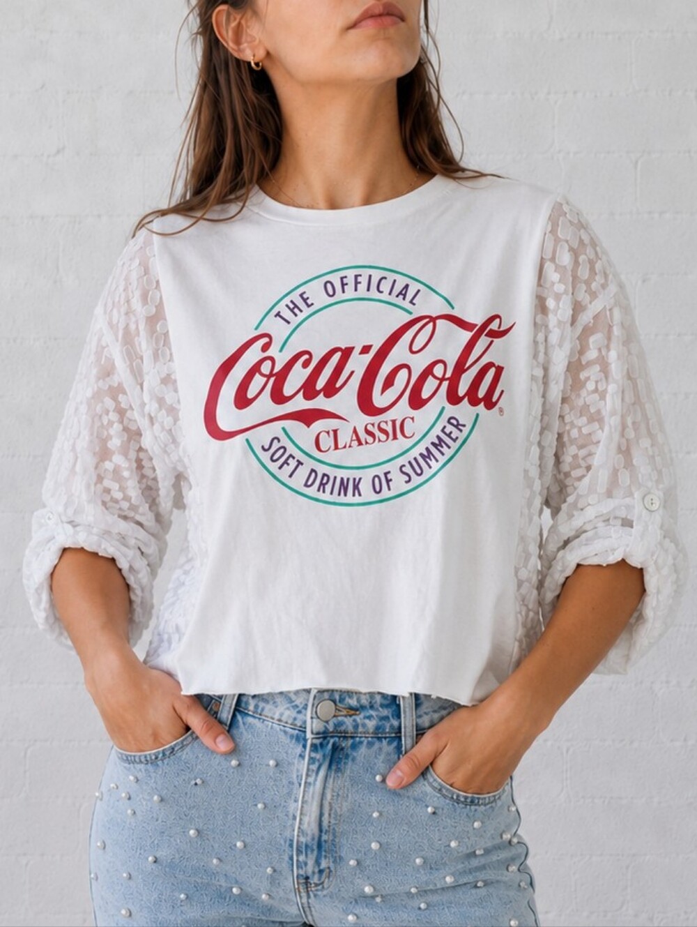 Upcycled- Boardwalk & Bottlecaps Crop Tee